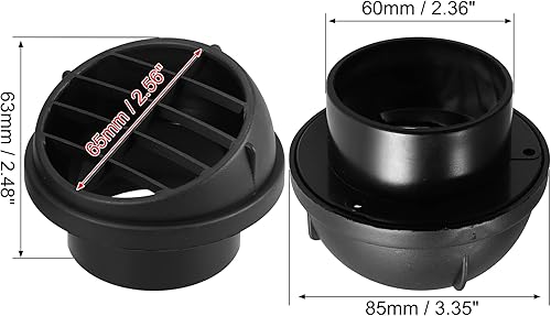 Miniatura 6 de X AUTOHAUX Salida de ventilación de aire caliente, calentador de conductos de plástico de 2.559 in, salida de ventilación de aire para automóvil,