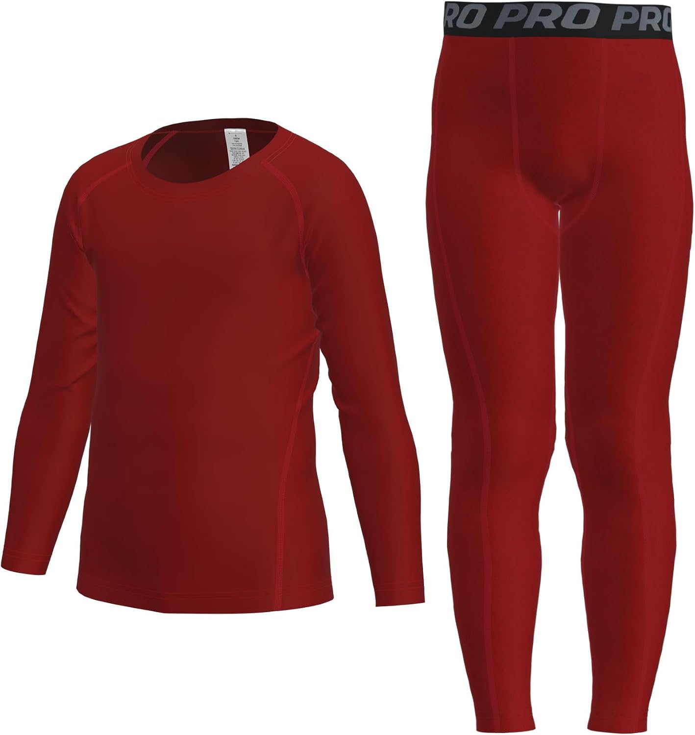 LANBAOSI Youth Boys Long Sleeve Compression Shirt Leggings Football Thermal Tops Tights Base Layer Set Athletic Undershirt