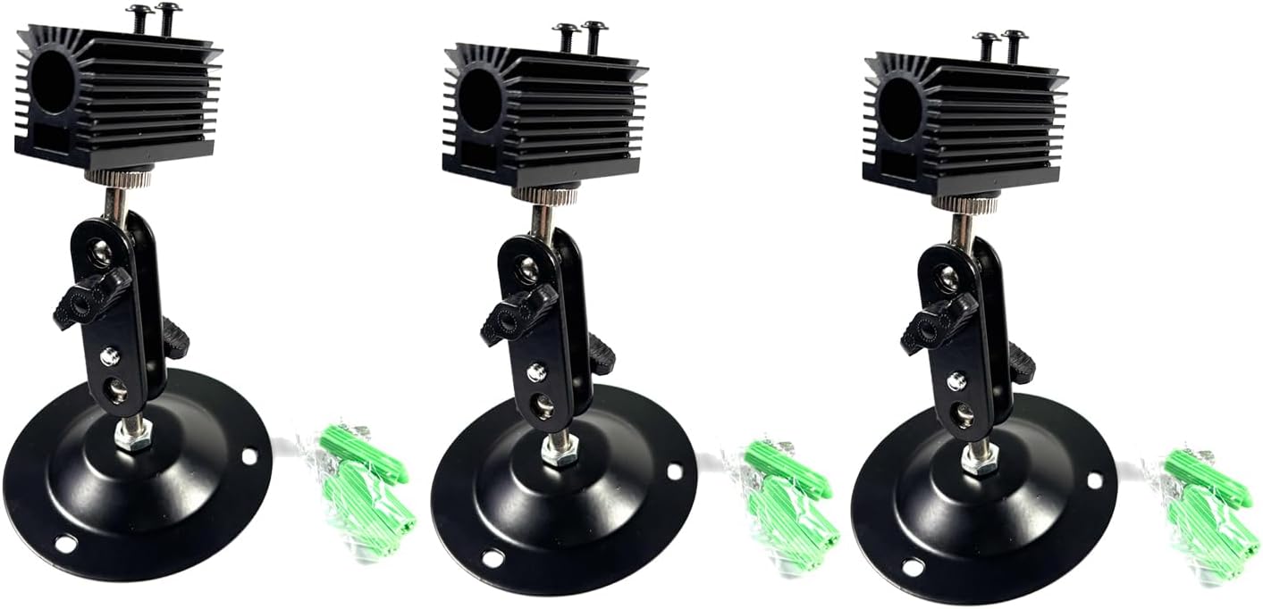 Laser Positioning Bracket 12mm, 360-Degree Adjustable, Black Alumina, 4-Pack