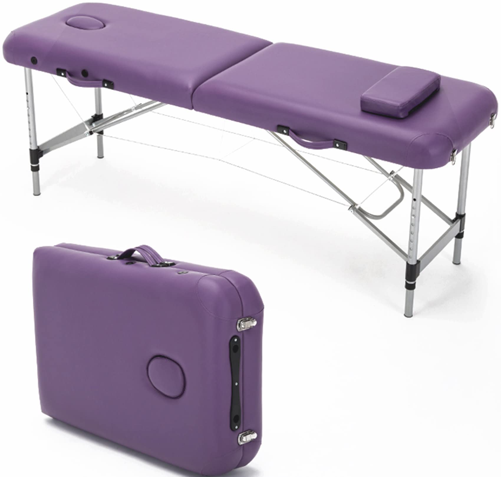 Lettino da Massaggio Pieghevole, Lettino da Massaggio fisioterapico Professionale Pieghevole Portatile ergonomico Divano in Alluminio Piedi Terapia Luce Comfort