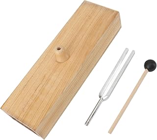 Tuning Fork Set, Tuning Fork Resonance Box 256Hz Singing Tone with Silicone Hammer and Wooden Voice Box, Suitable for Sound Therapy, Yoga, Meditation and Relaxation