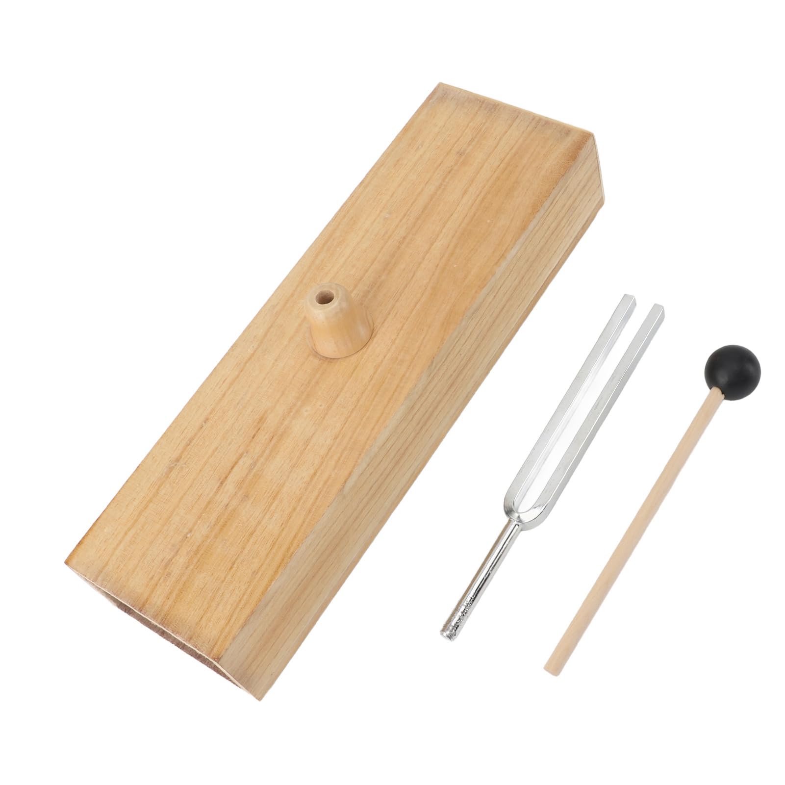 Tuning Fork Set, Tuning Fork Resonance Box 256Hz Singing Tone with Silicone Hammer and Wooden Voice Box, Suitable for Sound Therapy, Yoga, Meditation and Relaxation