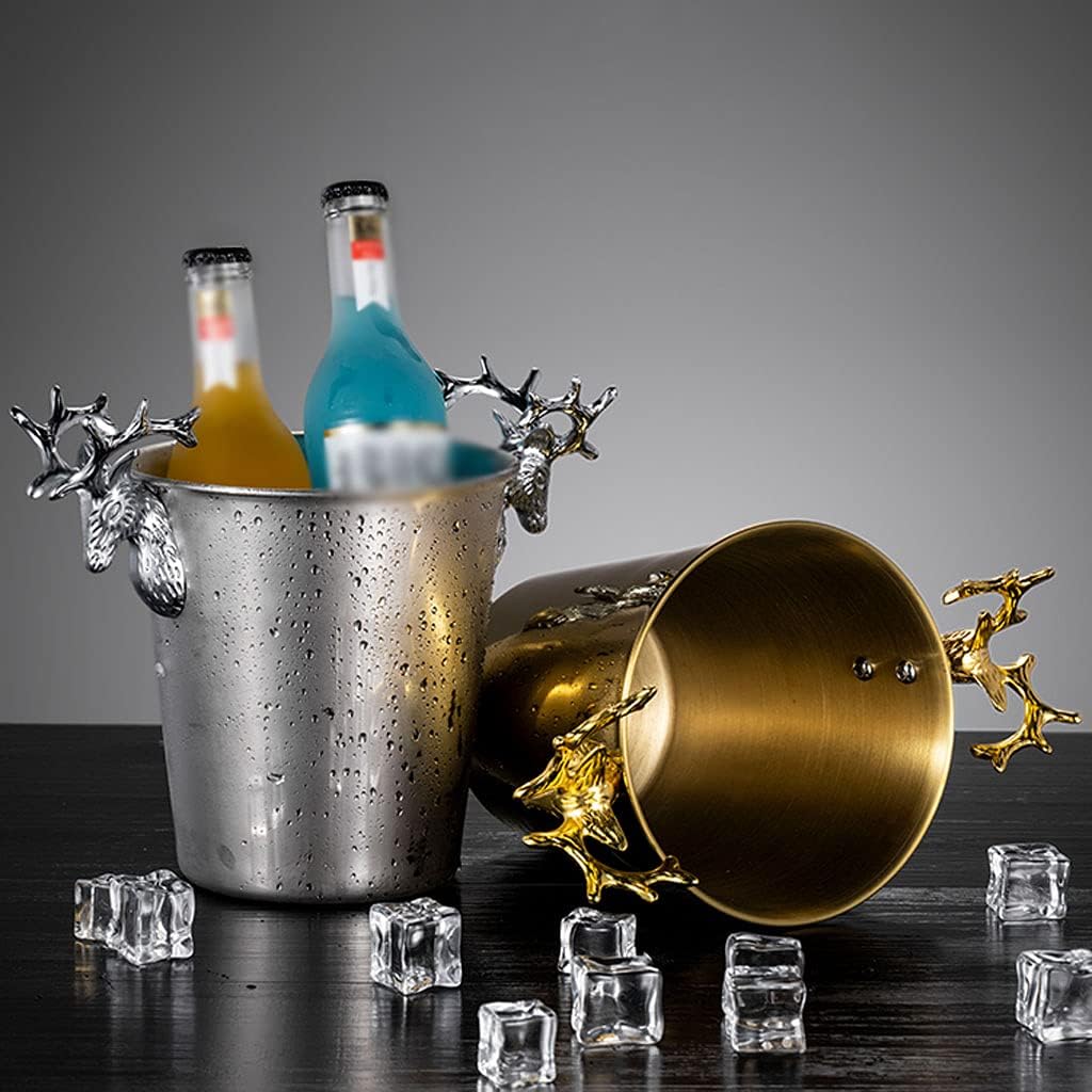 Stainless Steel Ice Bucket Vintage Container Ice Bucket Champagne