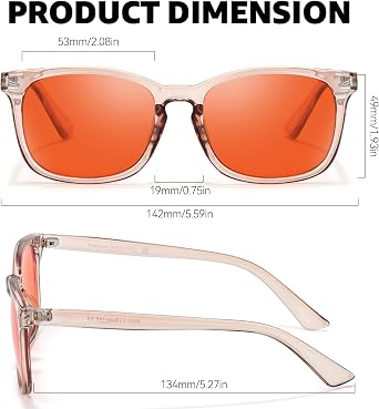 TJUTR 99.9% Blue Light Blocking Sleep Glasses, Professional 2.0 AR Coatings Amber Lens for Computer Reduce Eyestrain