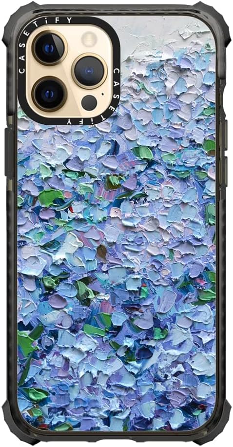 CASETiFY Ultra Impact Case for iPhone 12 Pro Max - Nantucket Blue Hydrangeas - Clear Black - Image 5