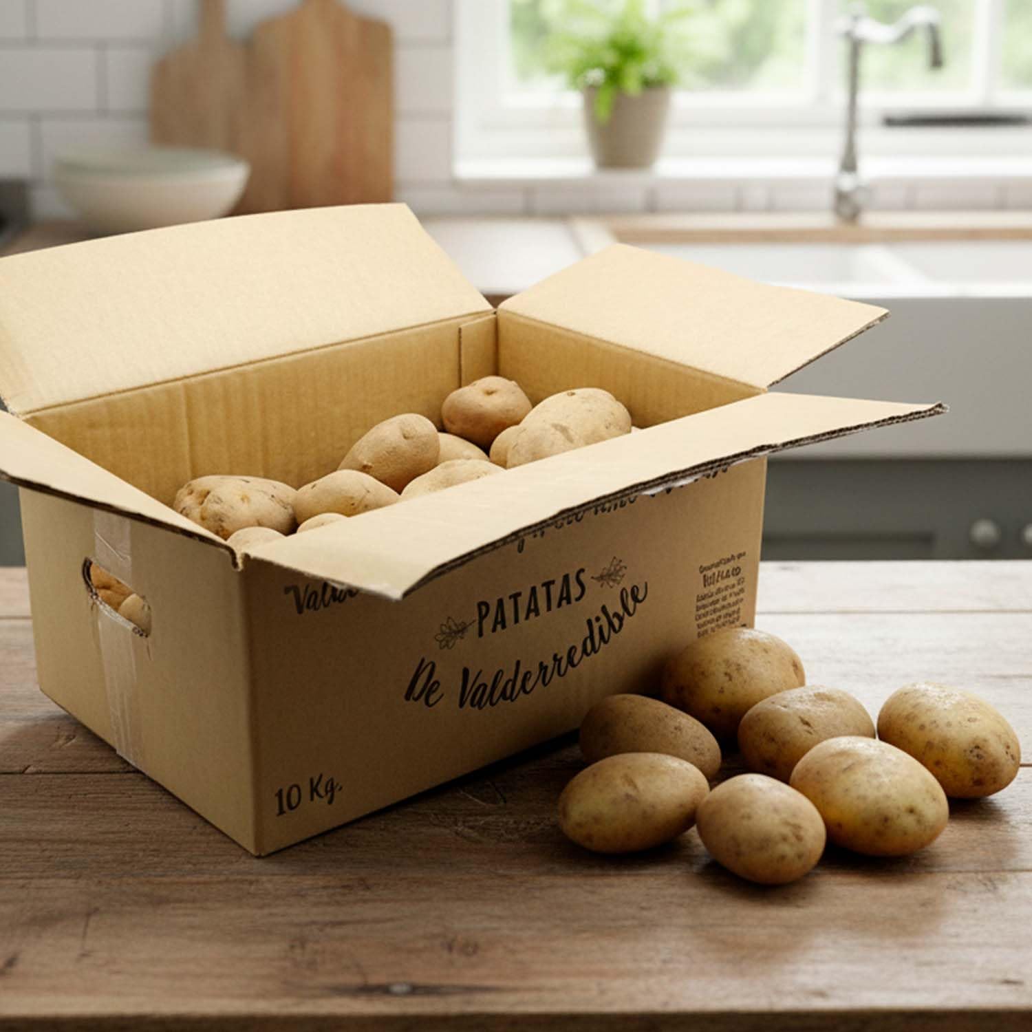 PATATAS VALLUCAS, Patata de Valderredible Agria 100% Local y Sostenible, Ideal para Freír y Cocinar, Caja Fresca de 10 kg