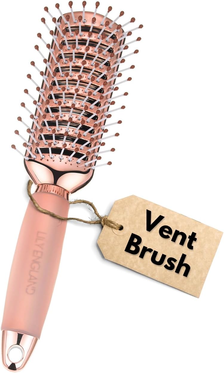 Lily England Vent Hairbrush for Women, Fast Blow Drying Hair Brush, Rose