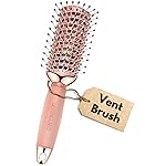 Lily England Vented Hair Brush for Blow Drying - Easy Detangling Hairbrush for Women for Fine, Thick, Curly Hair with Non-Slip Gel Handle - Static Free Vent Hair Brushes for Faster Drying, Rose Gold