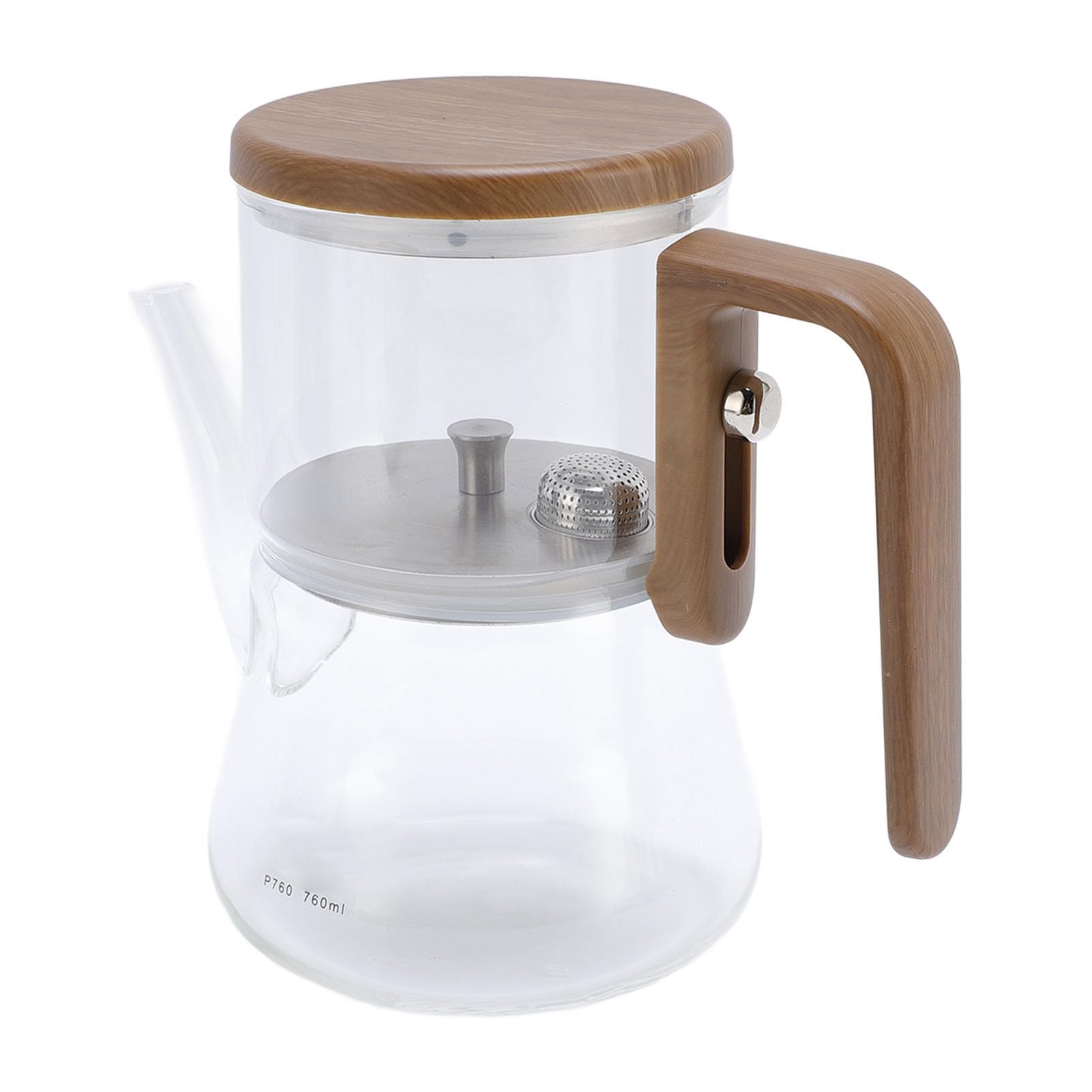 Tetera de Cristal Magnética 760ml con Colador Material de Vidrio Resistente Al Calor de Observación Cristalina