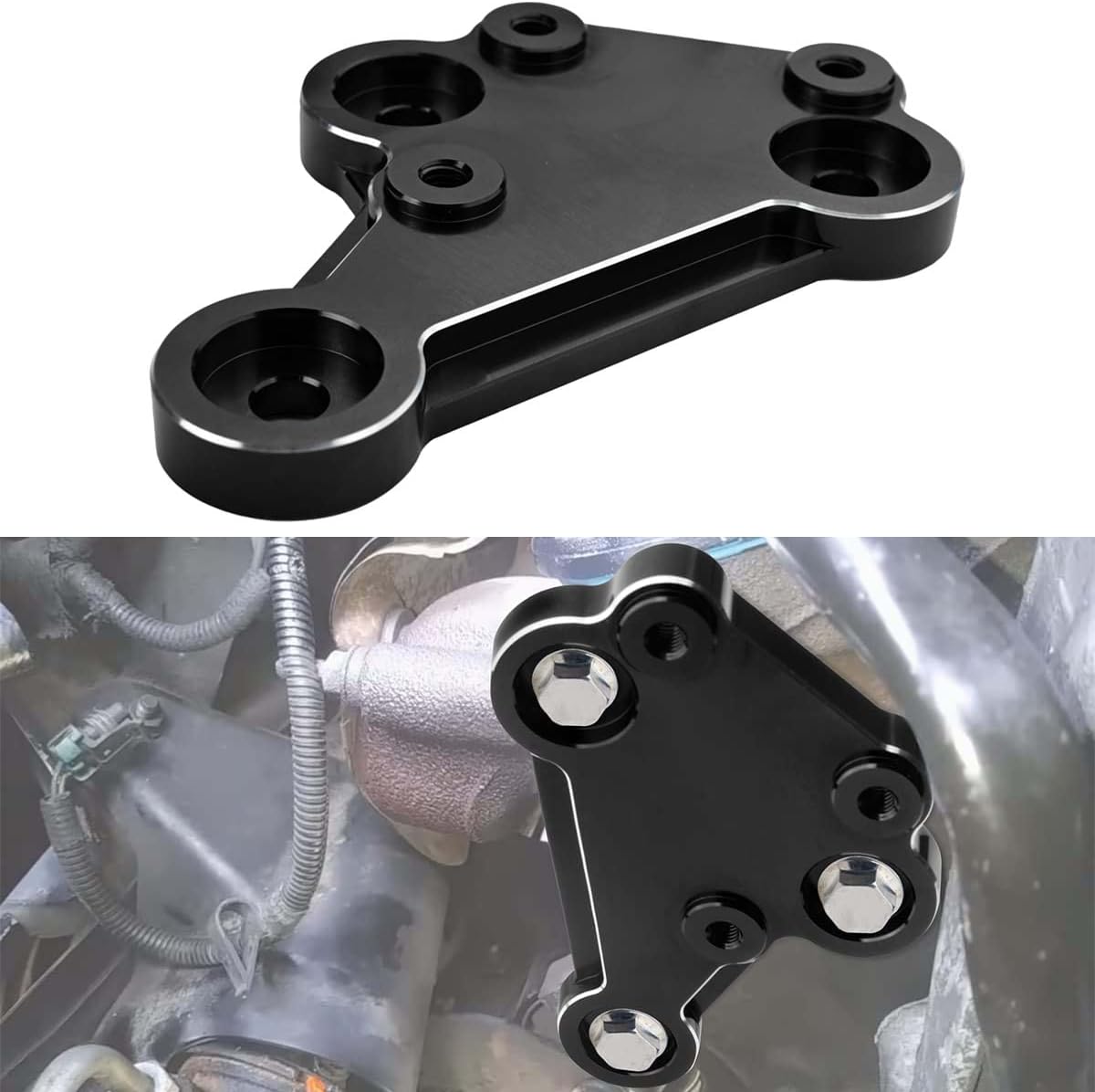 Canitu Black Power Steering Pump Bracket,Billet Aluminum Mounting Cylinder for Jeep Grand Cherokees 1996-1998 with the V-8 Engine(5.2L & 5.9L),Replaces 53010256AB