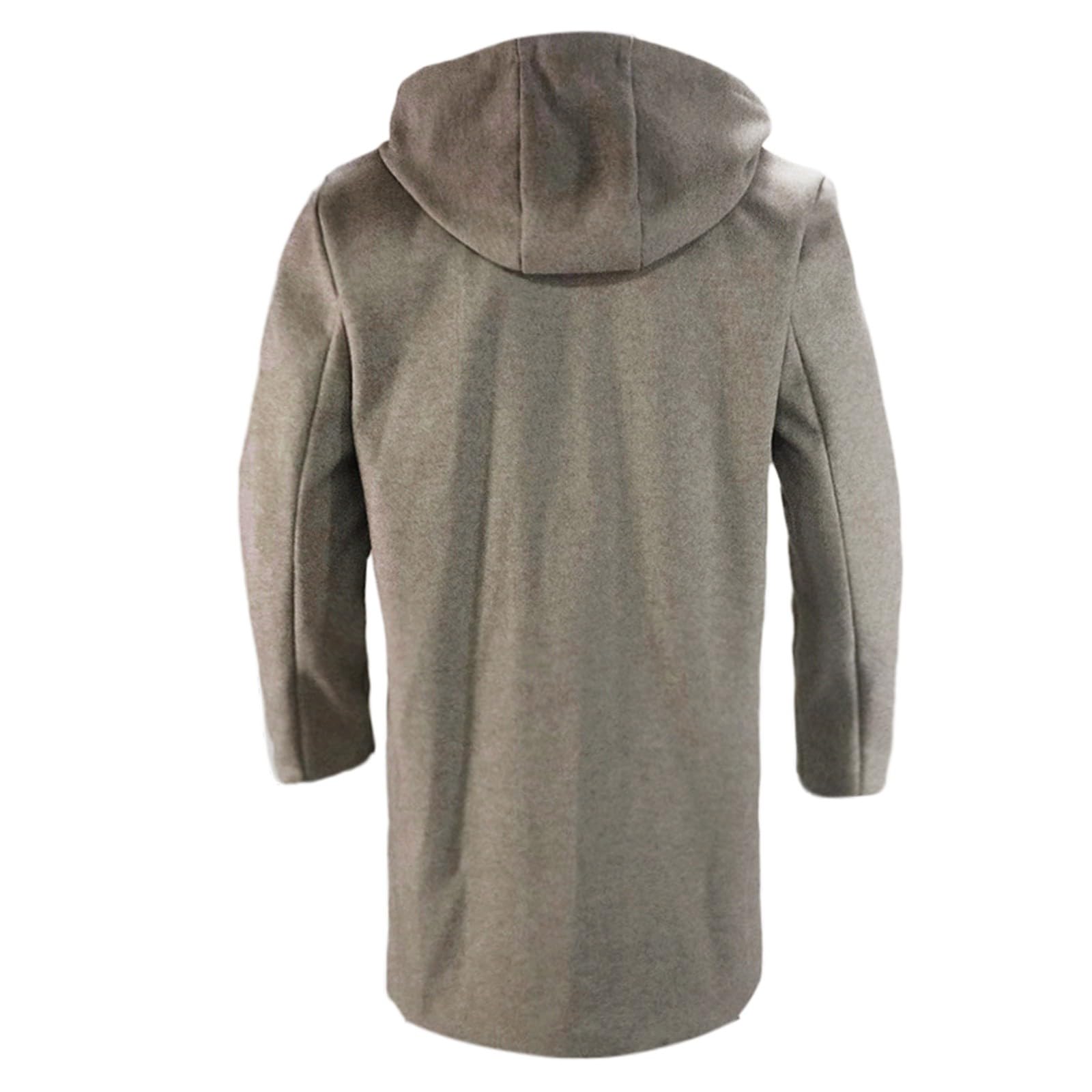 Generisch Trench Coat - Giacca a vento da uomo, lunghezza media, con chiusura lampo, tinta unita, con cappuccio, giacca Causal Coat, antivento, giacca invernale classica, per le mezze stagioni