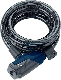 Squire Locks Heavy Duty Bikelock (Kilda 10/1800) - Tough Drive Cylinder Cable Lock - Weatherproof Armoured Steel Bike Lock with Key - Flexible, Tamper Proof Cable Lock for All Purpose Use (1800 mm)