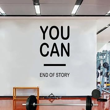 AnFigure Inspirational Wall Decals, Gym Wall Decor, Quotes Office Motivational Positive Sports Exercise Fitness Workout Women Yoga Basketball Home Art Decor Vinyl Stickers You Can End of Story 11"x19"