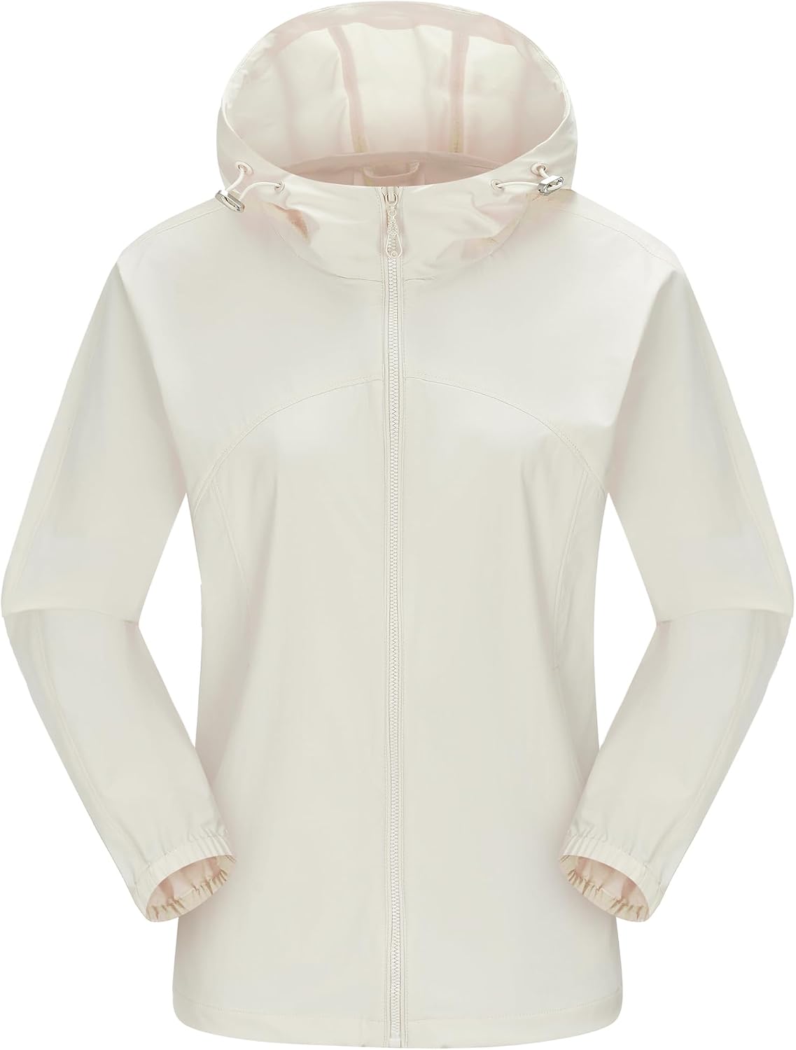 Women's Lightweight Jacket UV Protection UPF50 Invisible Pocket Zip Adjustable Hooded Windbreaker Women