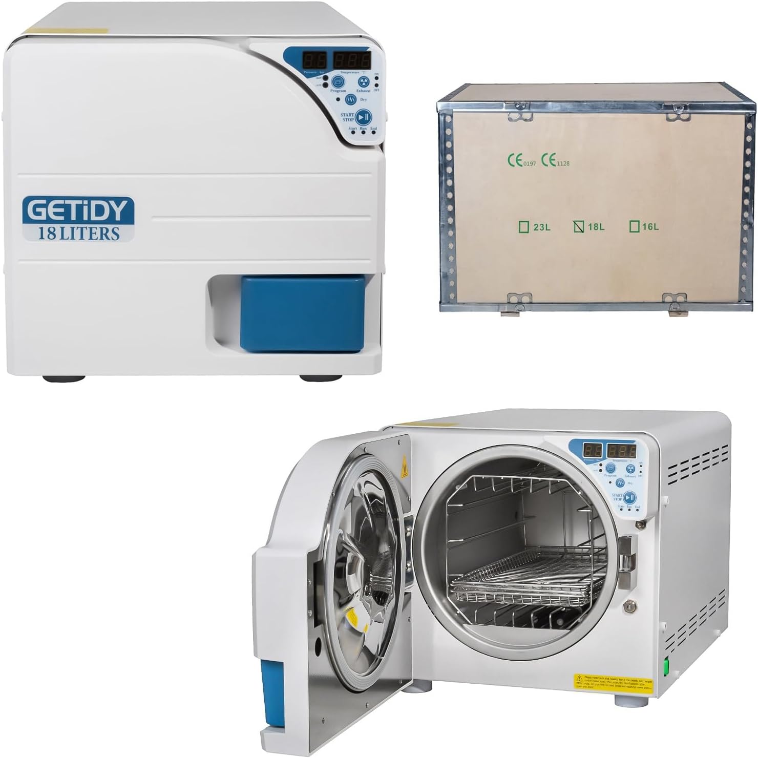 Brand Mini Steam Autoclave Machine 110V Automatic Drying Function High Pressure Temperature Steam Digital Screen Dual Control Door Lock Class N (18L)