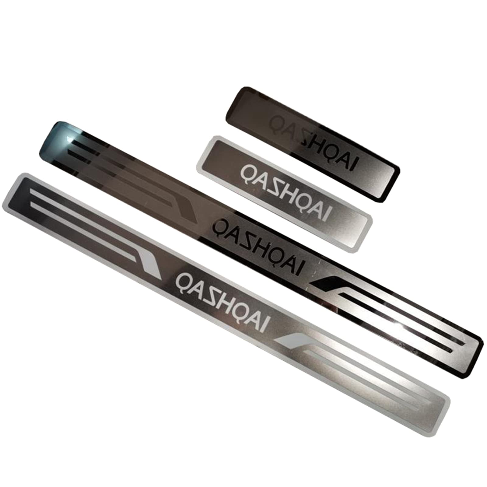 EAGLEG JYMLOV 4Pcs Stainless Steel Car Door Sill Protector for Nis-san Qashqai J10 J11, Auto Welcome Pedal Kick Plates Scuff Guard Styling Decoration Accessory,Silver
