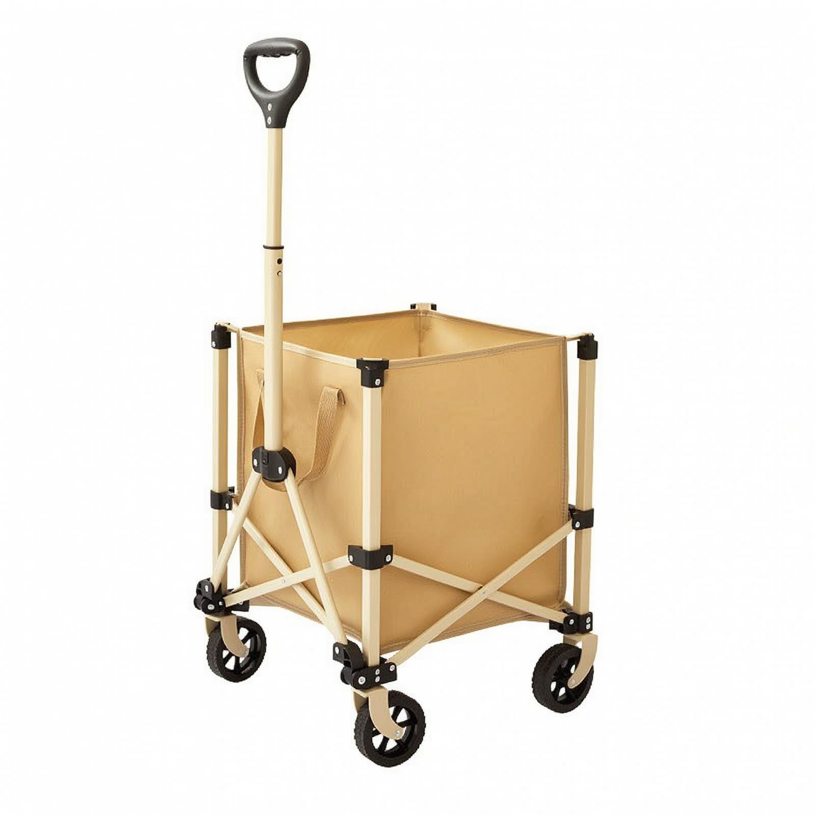 perfk Utilitario con Bolsa la Extraíble Carrito para Recados Plegable Portátil Vagoneta Carga con Mango Ajustable para Apartamentos, Amarillo