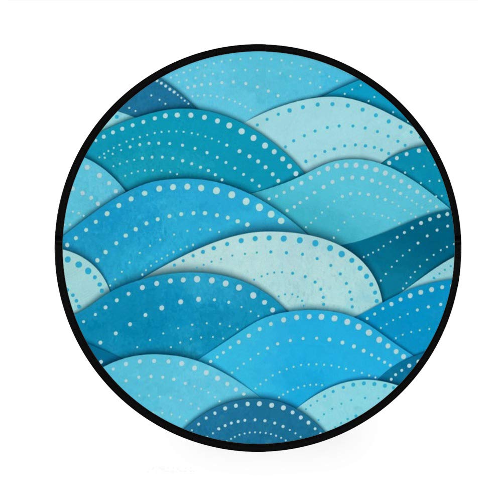 Paillasson rond Hello Summer CHEHONG tapis intérieur polaire pour salon