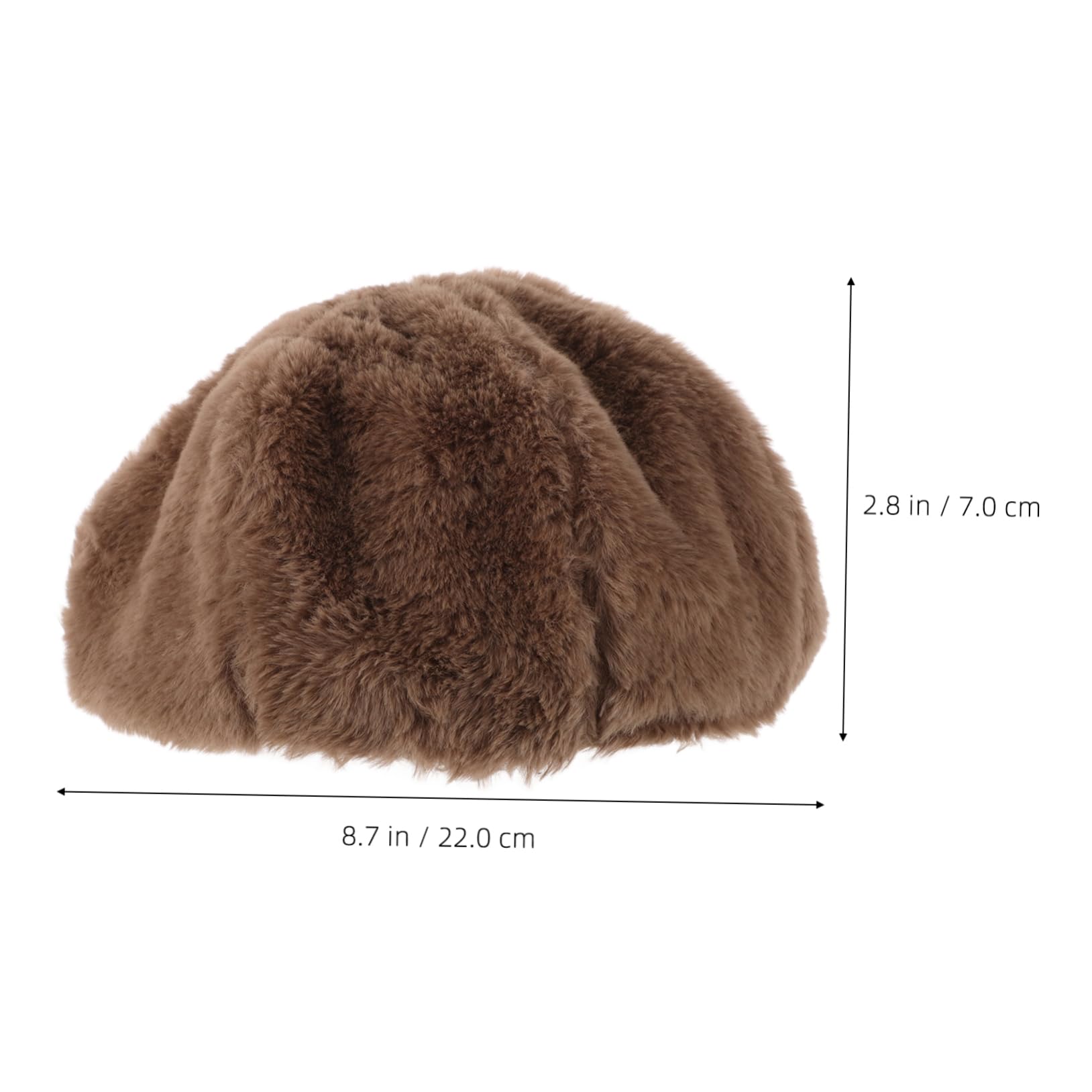 FOMIYES Women Beret Hat Solid Color Faux Rabbit Fur Beanie Casual Retro Style Warm and Stylish Cap for Fall