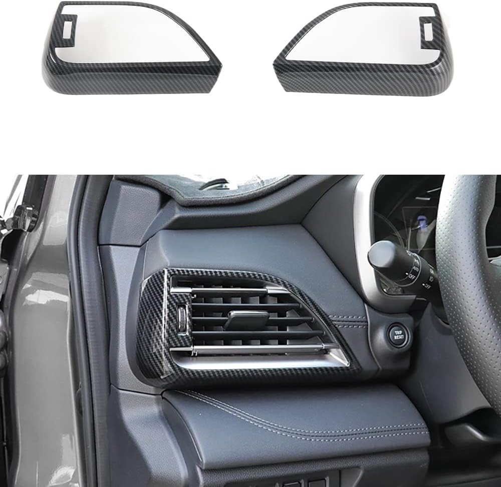Kadore Interior Front Side Air Condition Vent Outlet Cover Trim for 2020-2022 2023 Subaru Outback SUV Carbon Fiber Style 2pcs
