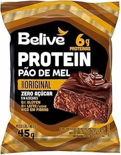 BeLive, be free! Pão de Mel Protein Sem Açúcar Sem Glúten Sem Leite Belive - 45g