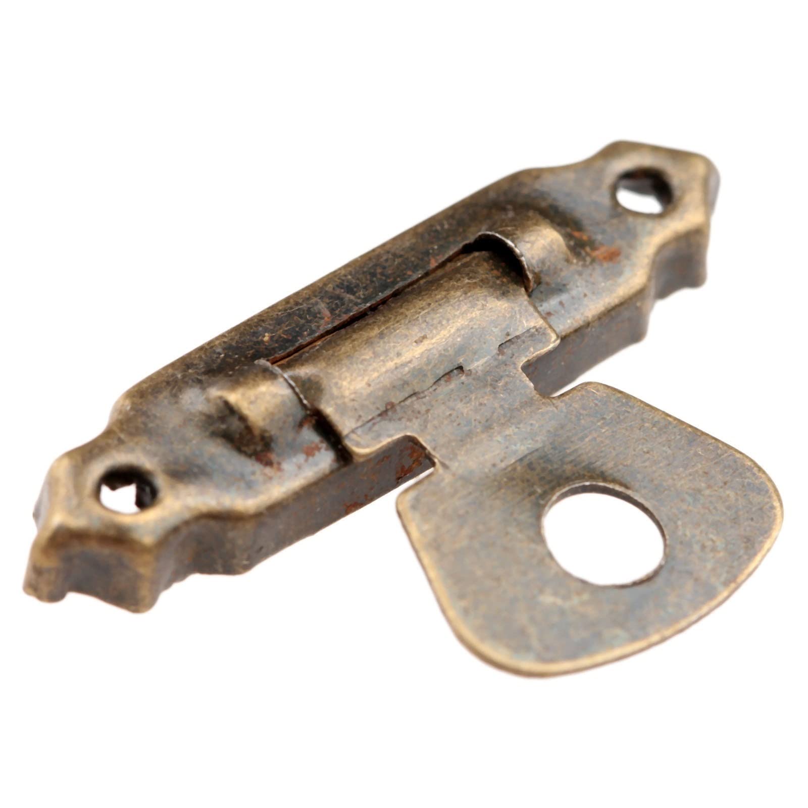 NVSFZGIYG Latch Lock Antique Bronze Furniture Cabinet Hinges with Jewelry Wood Box Toggle Hasp Hardware
