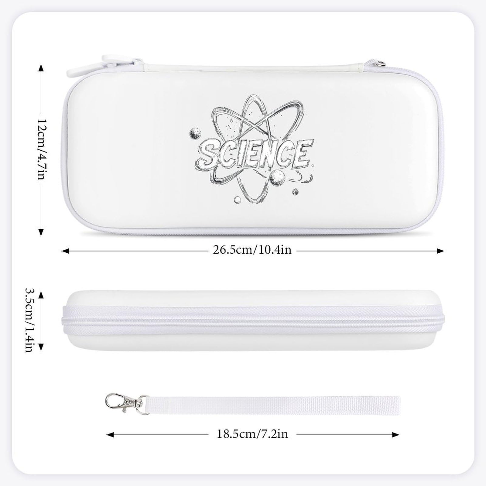 Science Atom Compatible with Switch Carrying Case Hard Travel Game Bag Pouch with 15 Games Accessories White-style