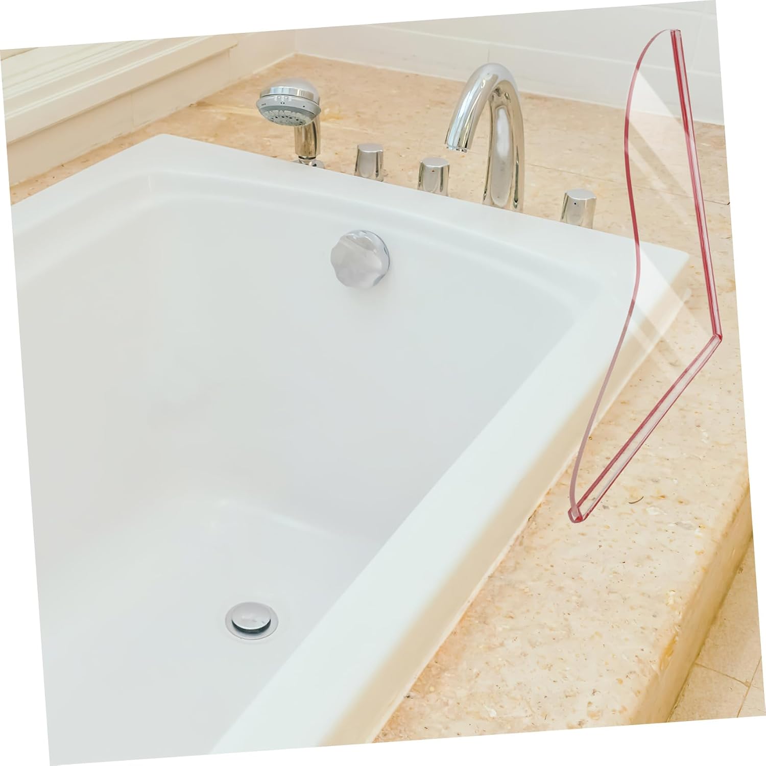 Mobestech 1pair Large Shower Splash Guard Bathtub Water Barrier with Decorative Design Easy Installation for Water Retention Bathing Areas
