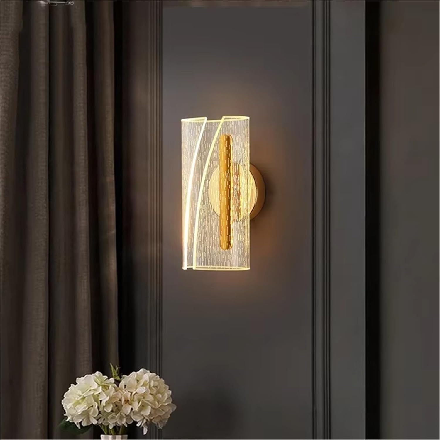 Akrylowa lampa ścienna do oświetlenia wewnętrznego, idealna do sypialni, salonu, korytarza i schodów (ciepłe światło).