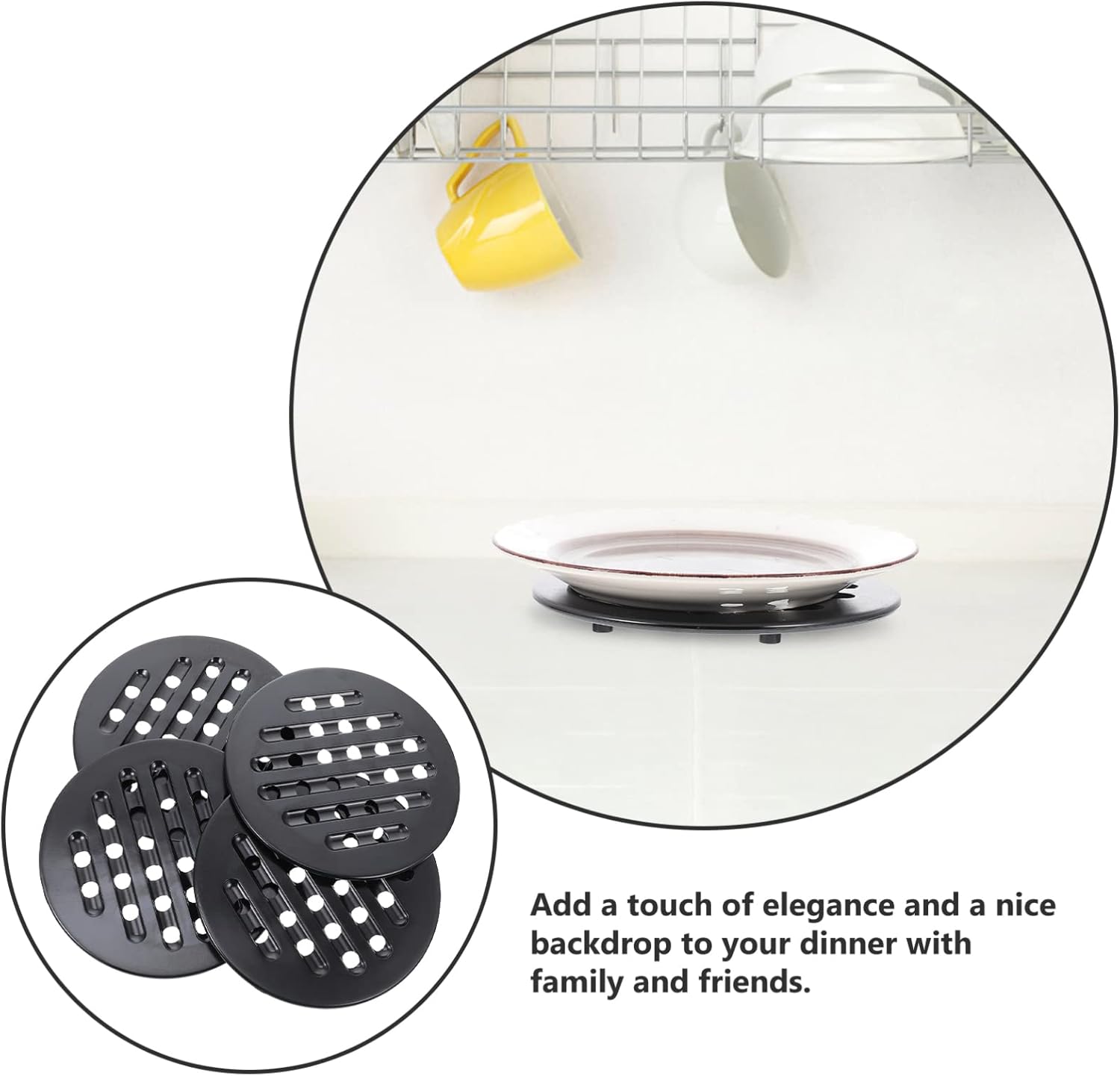4pcs Insulation Pad Drink Coasters Trivets for Hot Dishes Round Placemats Useful Placemats Household Pot Mats Bakelite Drinks - Mat