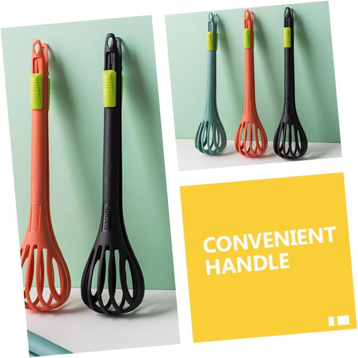 Salad Tongs Kitchen Tongs Manual Salad Mixer Nonslip Egg Beaters Barbecue Tong Food Tong(Black)