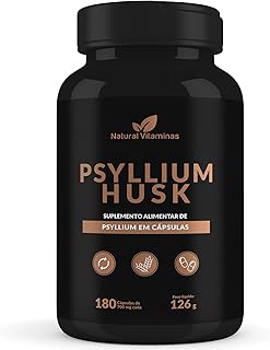 Psyllium Husk, Suplemento Alimentar de Psyllium em Cápsulas, 180 Cápsulas de 700 mg