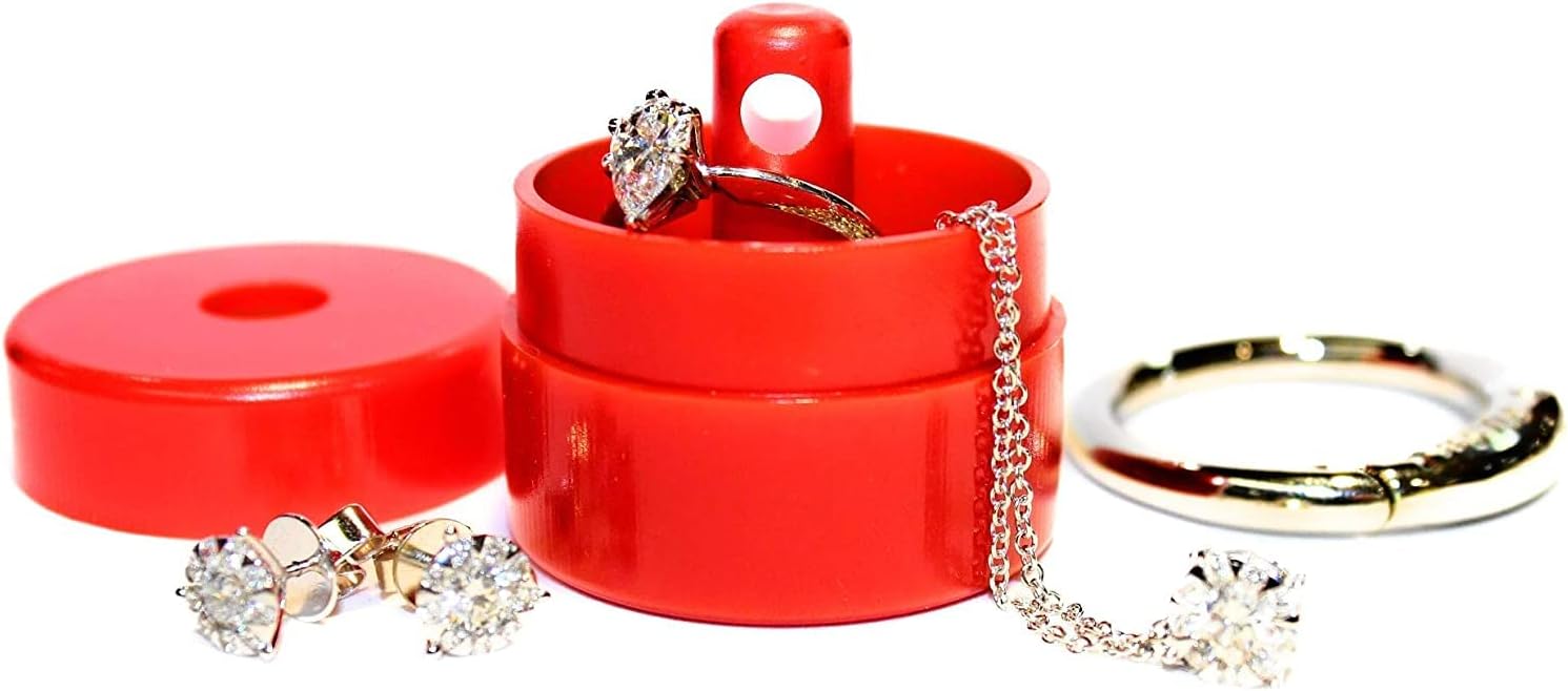 Lion Latch Travel Jewelry Box Case, Ring Holder on Shark Tank – Ring Holder for Women Girls with Keychain, Small Jewelry Organizer Boxes, Portable Ring Keeper Key Chain, Jewelry Storage Case