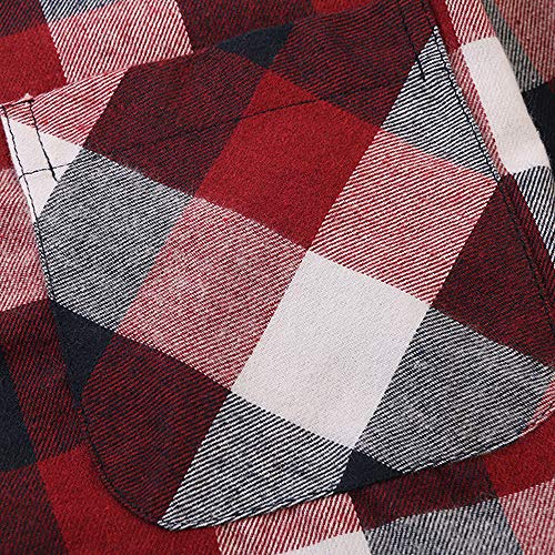 Image of OCHENTA Men's & Boys' Long Sleeve Button Down Plaid Flannel Shirt
