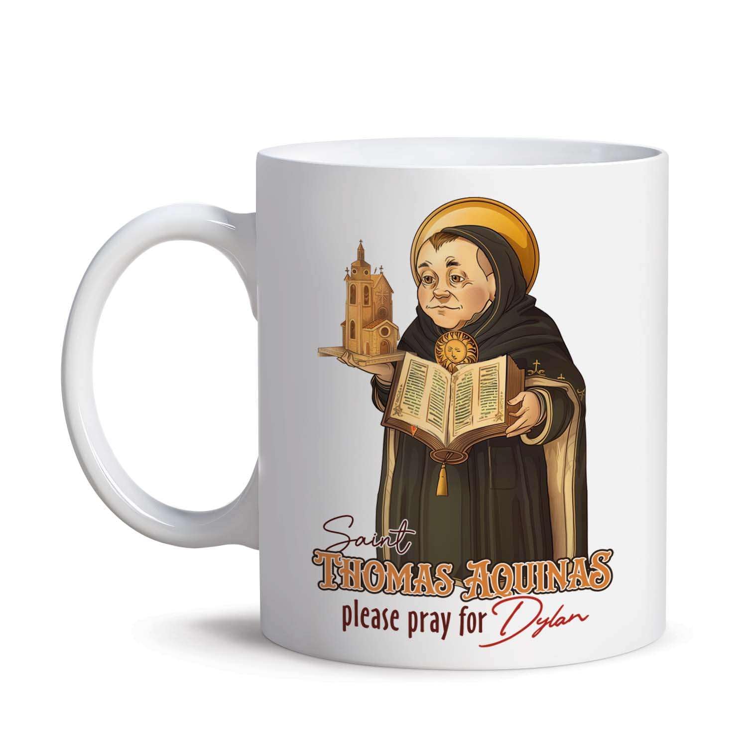 Amazon.com: Customized Catholic Cup With Religious Saint Design, Saint  Thomas Aquinas Coffee Mug 11oz, Personalized Catholic Prayer White Mug,  Custom Name Religious Ceramic Cup, Christian Gift : Home & Kitchen