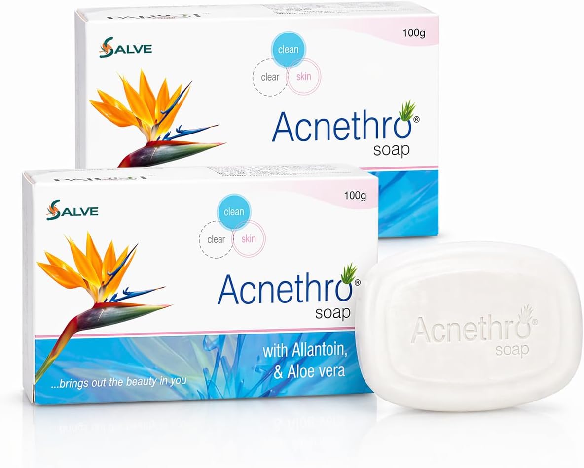 Anti-Acne Soap with Aloe Vera & Allantoin โ 100g (Pack of 2) | Gently Helps Reduce Pimples & Oil | Suitable for Oily & Acne-Prone Skin | Daily Skin Cleansing