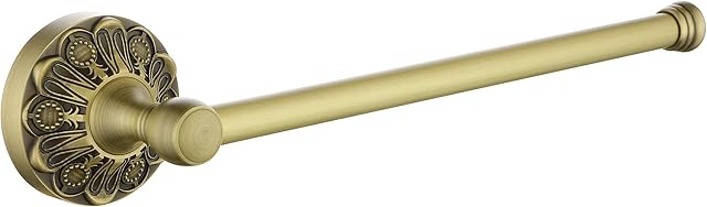 Lucyound Brass Towel Rail, Vintage Small Towel Rack, Tea Towel & Hand Towel Holder for Bathroom & Kitchen, Wall Mounted, Antique Gold, 30CM