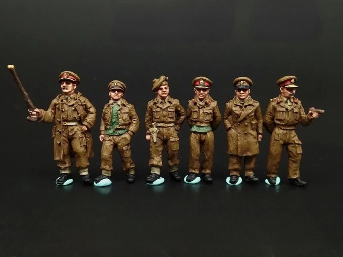 1/72 Scale Resin Figure Model Kit WWII British Officers 6 Figures Unpainted