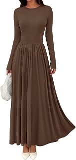Fall Maxi Dress for Women 2025 Long Sleeve Knit Ribbed Cocktail Dresses Casual High Waisted Long Wedding Guest Dress