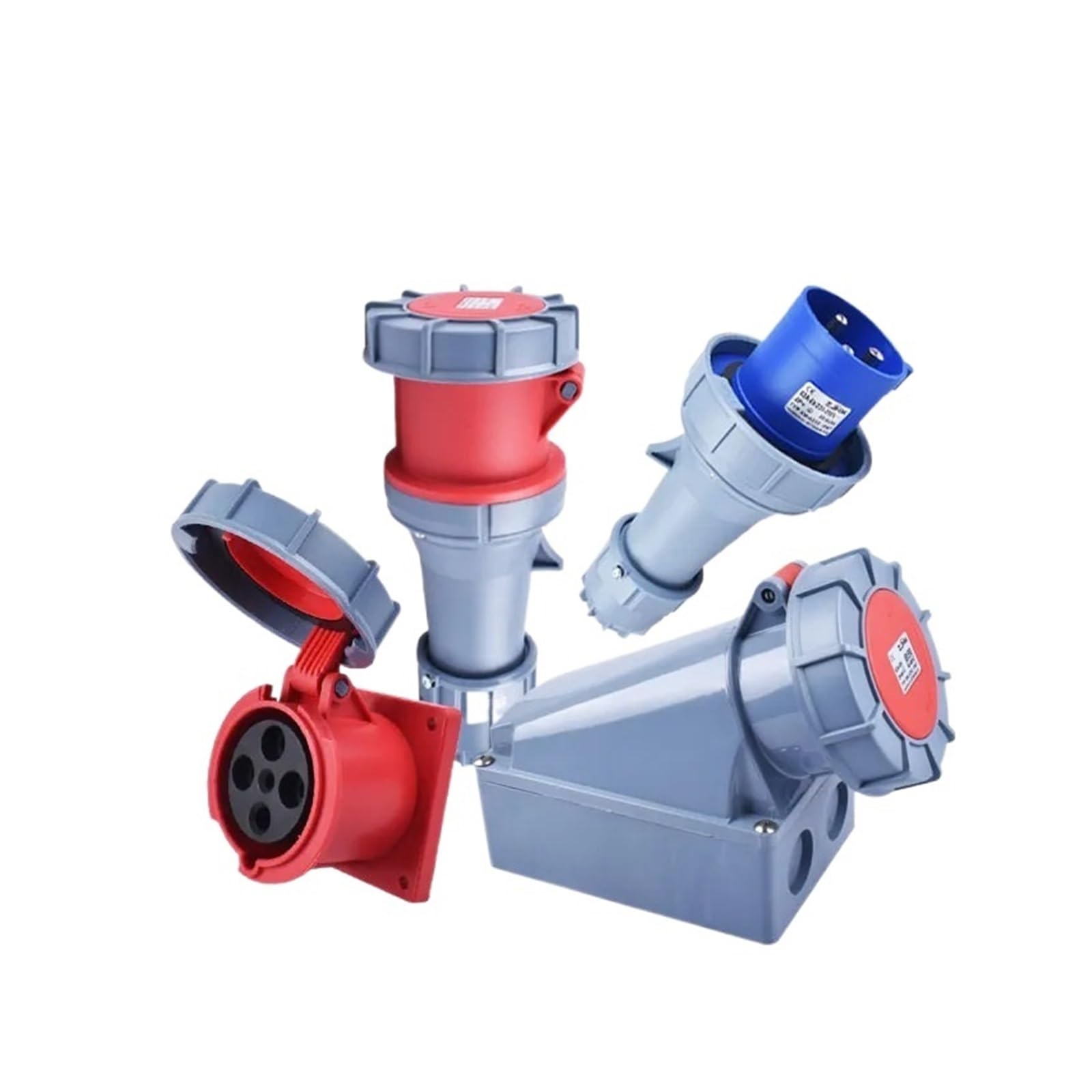 Prise Industrielle Étanche 3/4/5 Pôles 63A-125A IP67 - 220V/380V/415V - Pour Panneau Montage