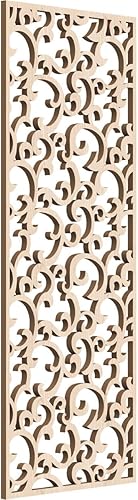 9 38 pulgadas de ancho x 24 38 pulgadas de alto x 14 pulgadas de alto, paneles de pared de madera de calado decorativo de trigo, roble rojo