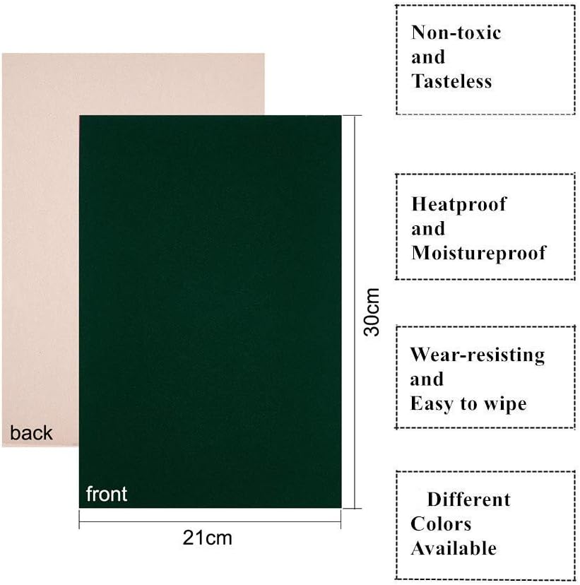 BENECREAT 20PCS Christmas Velvet (DarkGreen) Fabric Sticky Back Adhesive Back Sheets, A4 sheet (8.3" x 11.8"), Self-Adhesive Durable and Water Resistant Multi-purpose for Festival Art and Craft Making