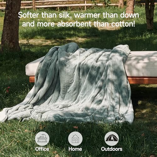 GOTCOZY Heated Blanket - Queen Size Electric Blanket with Dual Controller, 6 Heating Levels & 10 Hour Auto Off, ETL Certified (84x90 Inch Green)