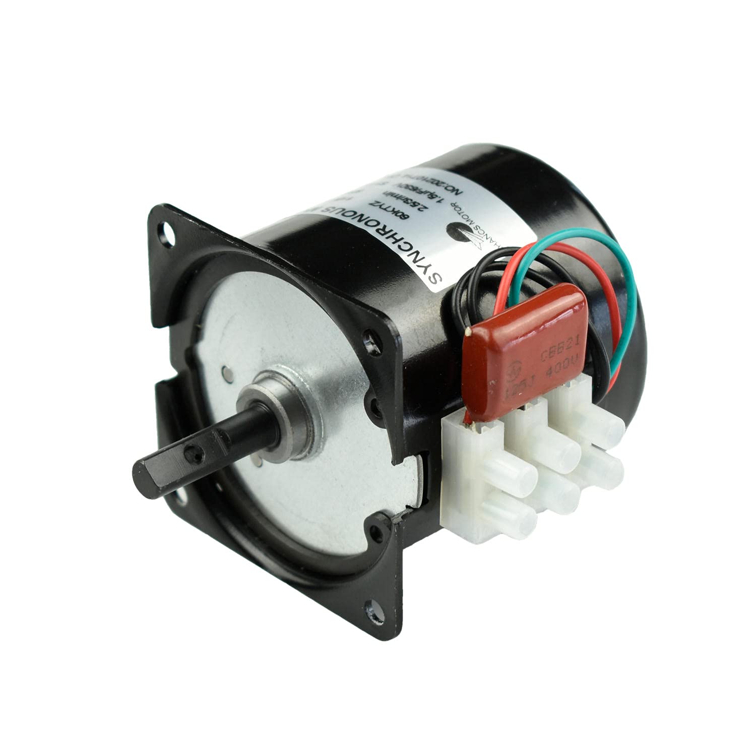 CHANCS 60KTYZ Synchronous Gear Motor AC 110V 40-48RPM CW/CCW Direction Control 18W for Food Machinery with Motor Bracket Support Fixed Base