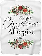 My First Christmas as an Allergist 2025 Blanket Gifts for Immunologist Staff Allergy Doctor Respiratory Specialist - New Job, Promotion, Graduation - 50x60 Inch Sherpa Fleece Throw