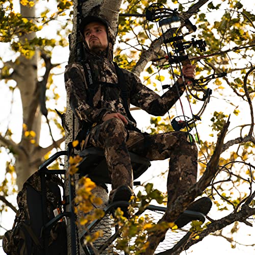 Rivers Edge RE555 Big Foot Lever-Action Hang-On Treestand, Lightweight, Flip-Up Padded Seat, 24” x 28” Platform