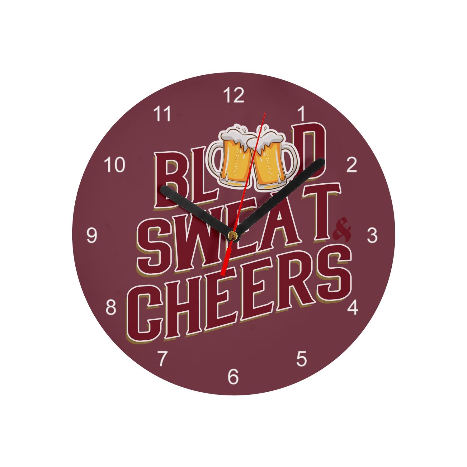 Horloge murale bière et fête en verre rouge pour animer vos apéros entre amis
