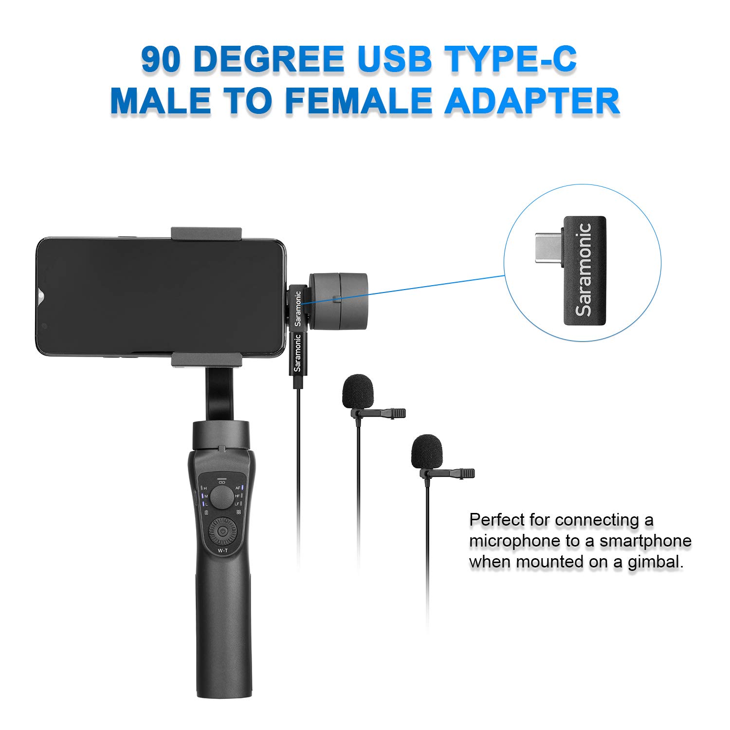Saramonic LavMicro U3C Micrófono digital omnidireccional de solapa con clip de doble cabezal con conector USB tipo C Compatible con iPad Pro, Mac PC, Samsun, otros teléfonos inteligentes tipo USB-C