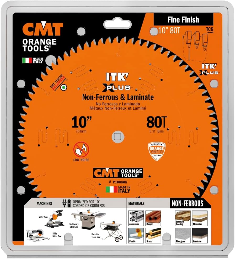 CMT P10080N 5/8" Bore ITK Plus Non-Ferrous Metal, 10" x 80 Teeth