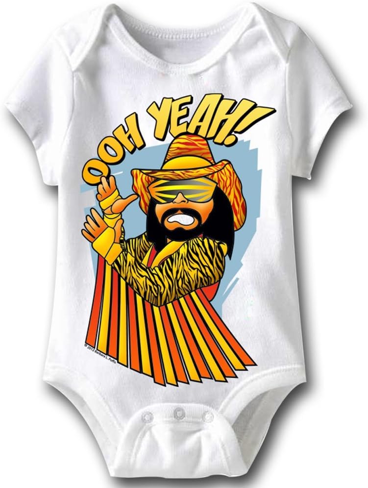 A&E Designs Macho Man Baby Romper Ooh Yeah Onesie